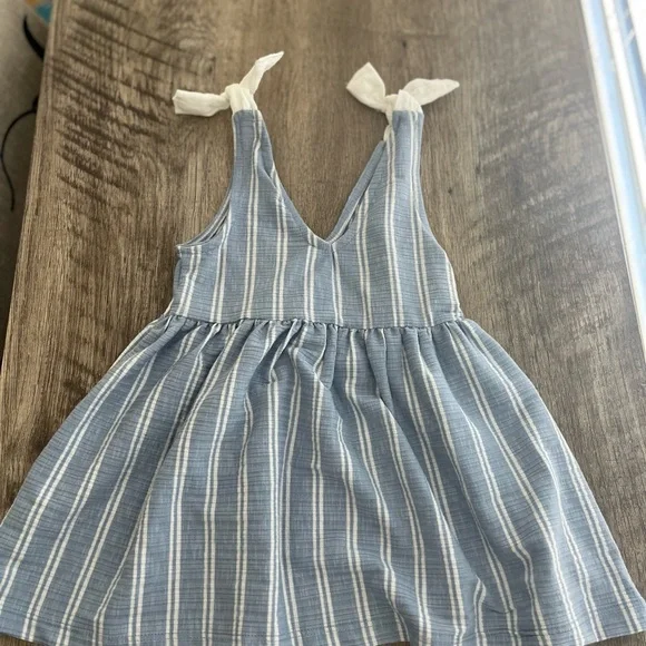 Zara Chic Blue and White Striped Kids Dress - Picture 2 of 7